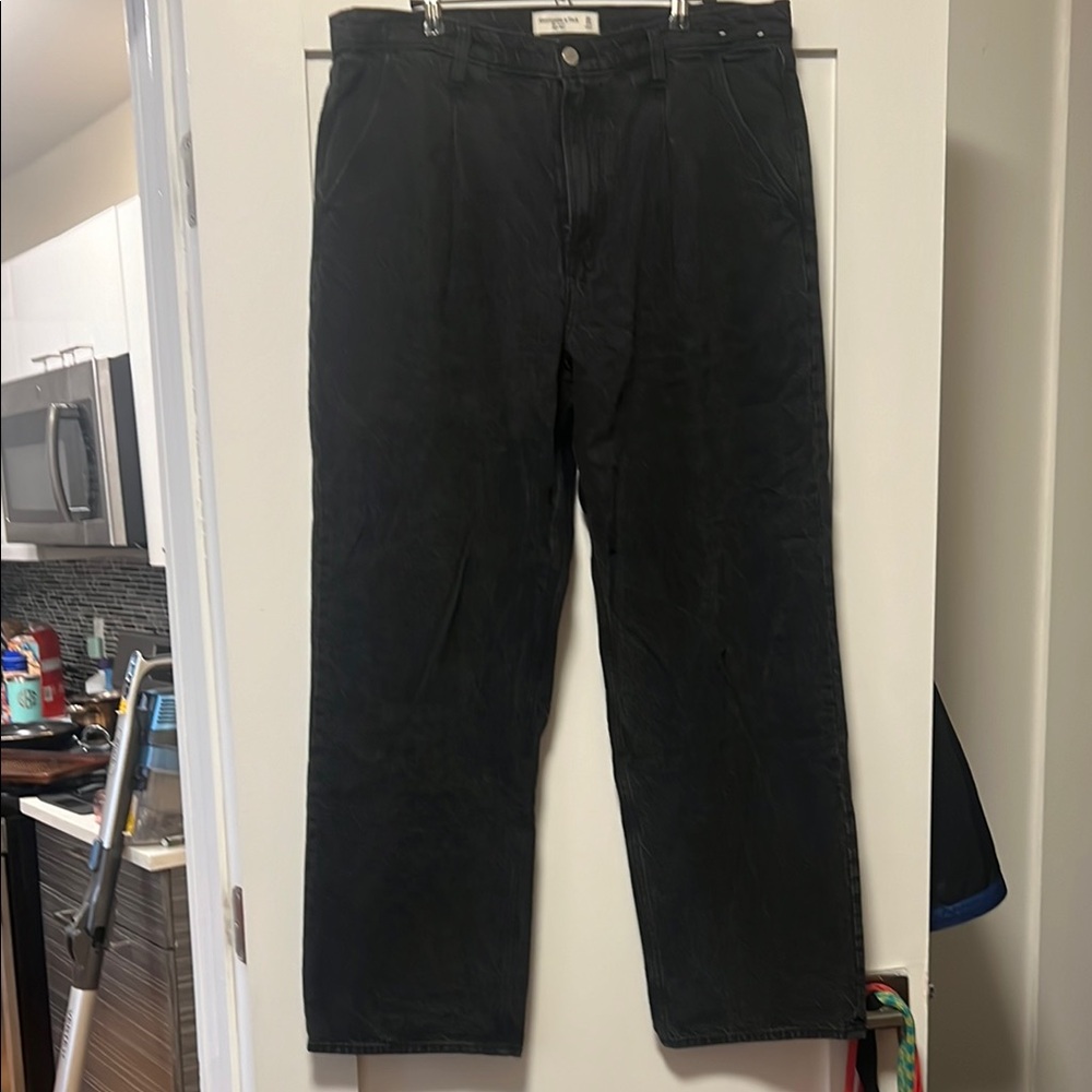 Abercrombie & Fitch Black Straight Leg Jeans